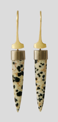 Drop earrings with Dalmatian Agates